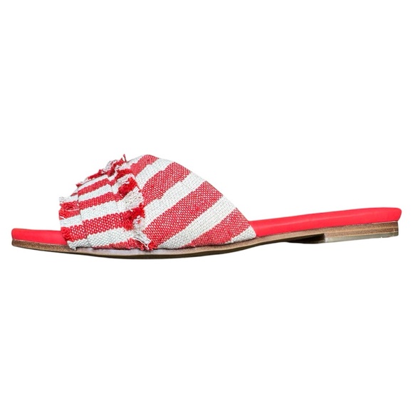 Marc Fisher Orbit Red Striped Women's Sandals - Size 10 - New (No box) - Picture 2 of 4